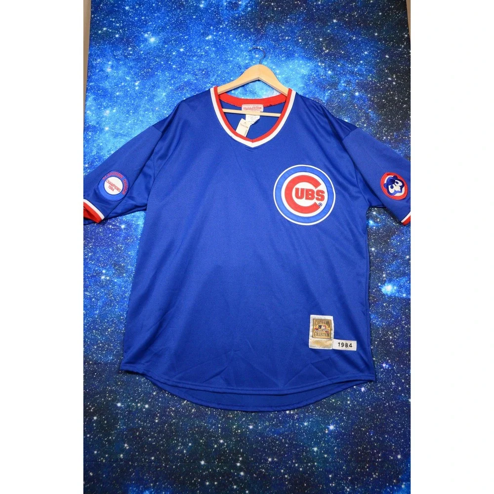 Mitchell & Ness Chicago Cubs Jersey Mens Size 54 Blue MLB Baseball Sandberg 1984
